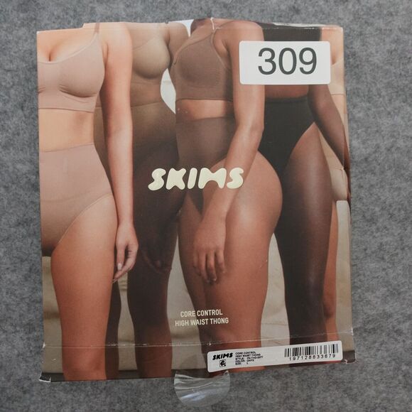 Skims Core Control Mid Waist Thong Black Onyx Compression Size L Large - Picture 9 of 9